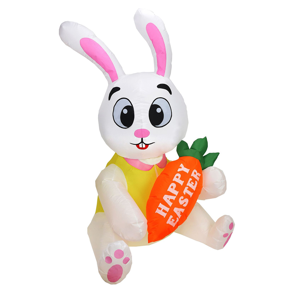 Aufblasbare osterparty-dekoration mit niedlichen, bunten ostereiern und hasen – lustiges spielzeug für drinnen und draußen, aufblasbare gartendekoration: D uns