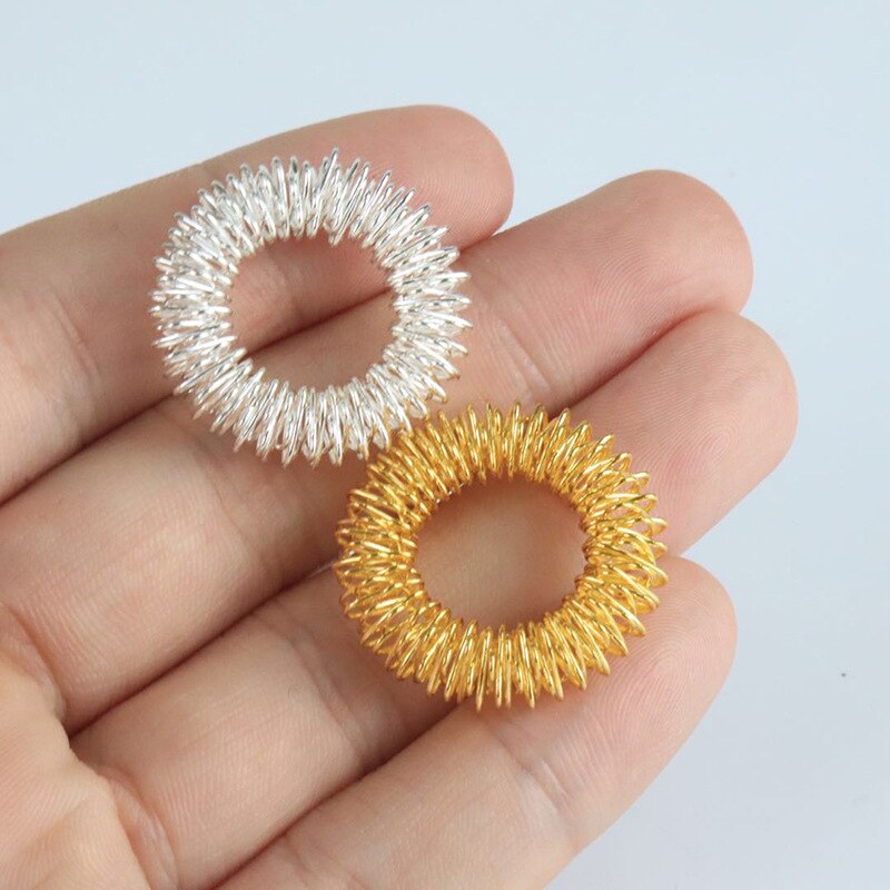 Anillo sensorial antiestrés para niños, juguete para aliviar el estrés, con manecillas de primavera, antiautismo y acupresión, 5 uds.
