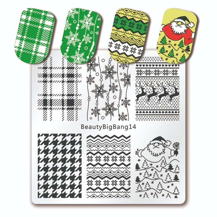 Beauty BigBang Nail Stamping Plates Nature Flower Butterfly Bird Theme Image Stainless Steel Nail Art Stamping Template XL-095: BBB14