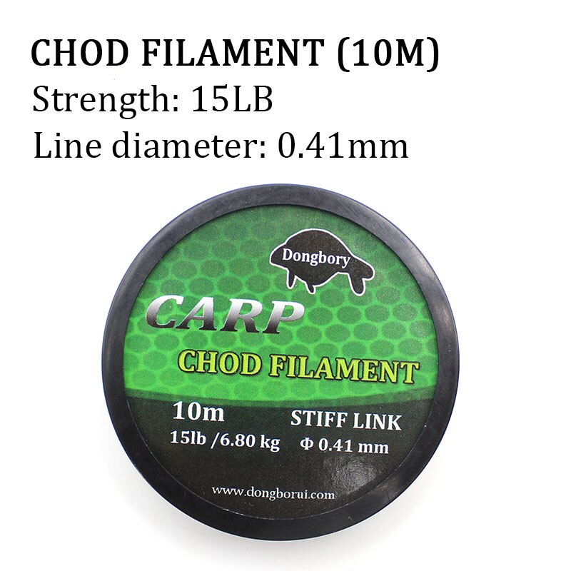 Línea de pesca de fluorocarbono, alimentador de monofilamento, hilo de fibra de carbono, 10M: 15lb