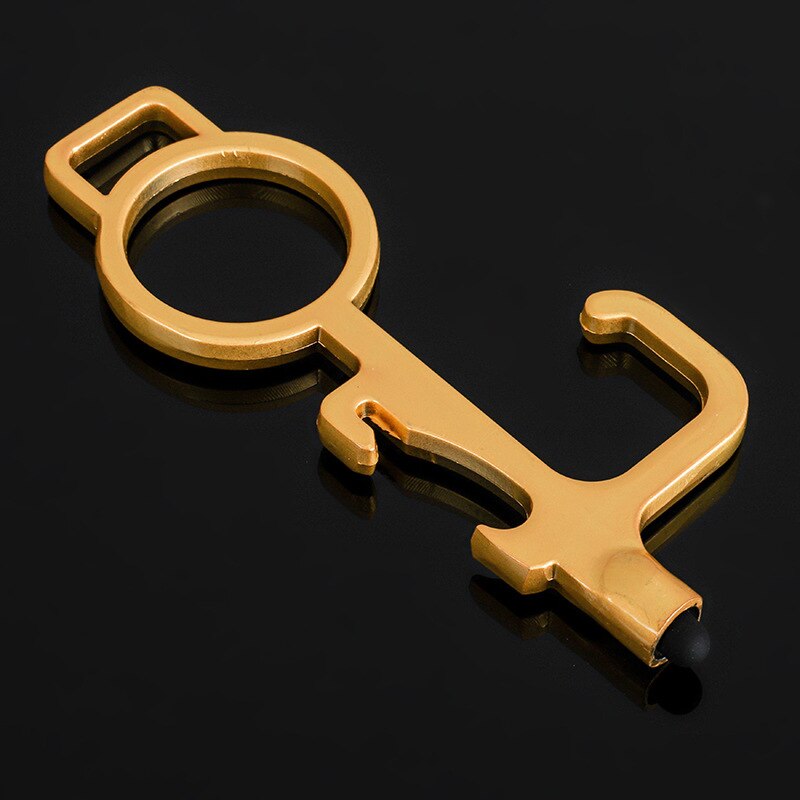 No-Touch Door Opener Elevator Button Contactless Safety Door Opener Door Handle Key Grip Safety Protection Isolation: Gold
