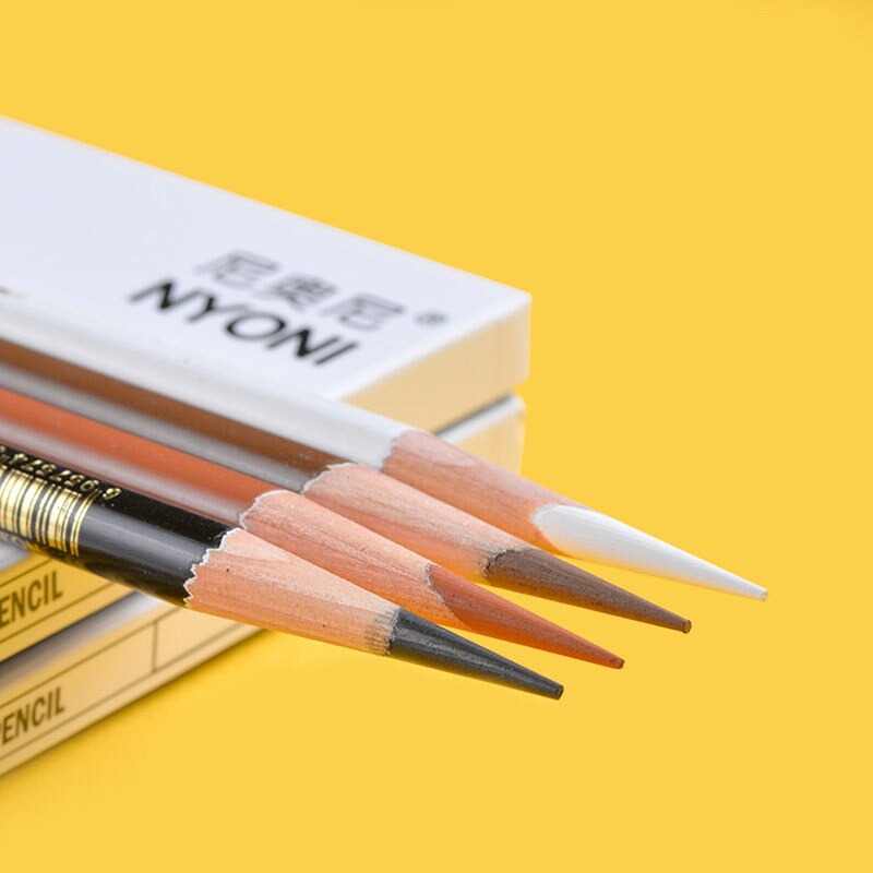 Stylo de peinture à charbon à haute brillance, 8 pièces, couleurs marron foncé/marron clair/noir/blanc, croquis, fournitures d'art peintes à la main pour étudiants