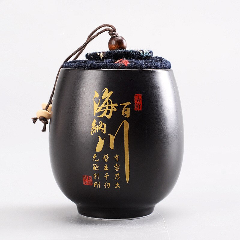 Ceramics tea jar Tieguanyin containers travel tea bag storage box Portable Sealed tea caddy spice organizer Candy storage tank: Tea caddy  M