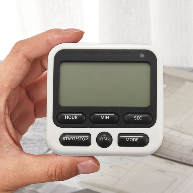 Digital Kitchen Timer with Mute/Loud Alarm Switch ON/OFF Switch, 12 Hour Clock &amp; Alarm, Memory Function Count Up &amp; Count Down fo