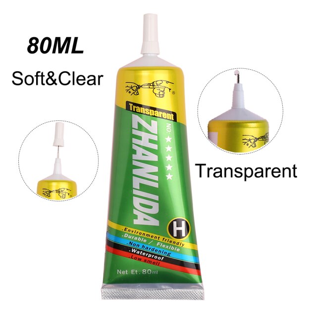 Pegamento Super T6000 para ropa, adhesivo de alta temperatura de 110ML, para piedra, Metal, madera, tela, textil, cuero, plástico, E8000, B7000, E6000, E7000: H-Glue 80ML