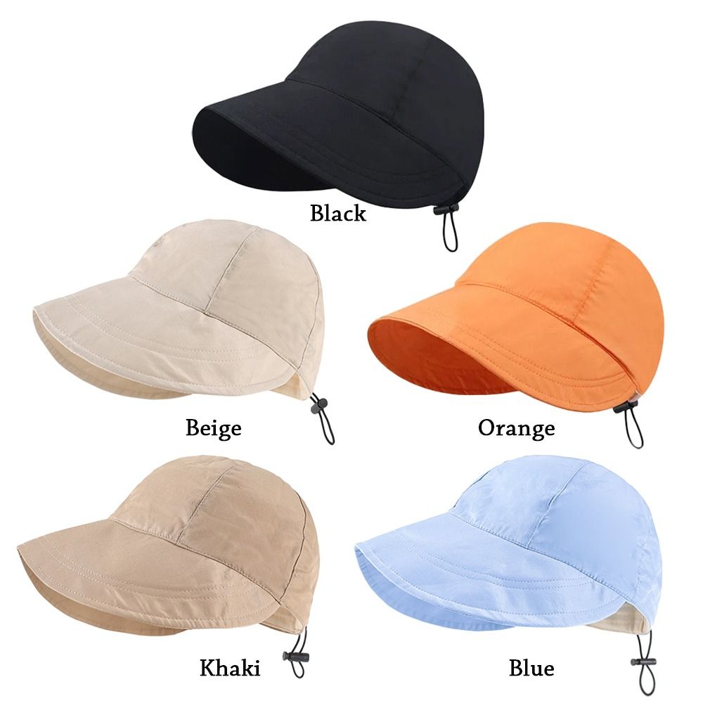 Foldable Wide Brim Sun Hat Drawstring Adjustable Caps for Men Women Beach Hats Summer Quick-drying Visors Fisherman Cap