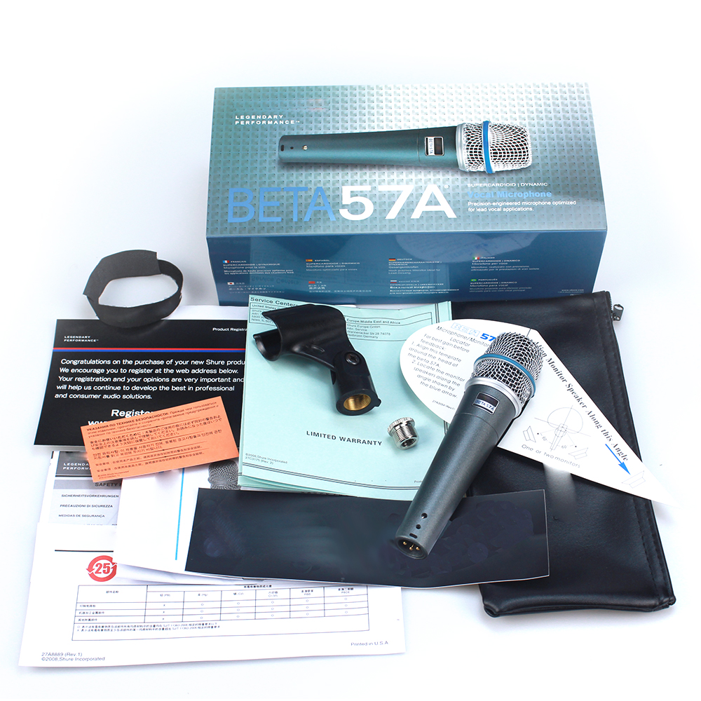 Wired Microphone BETA57 Super-Cardioid BETA57A Dynamic Mic For Performance Live Instrument
