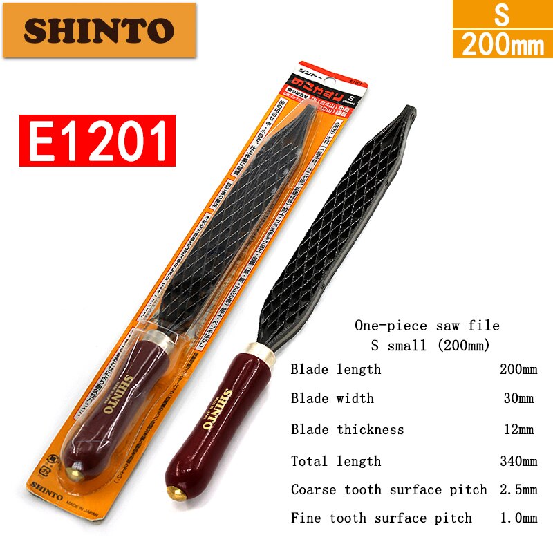 Archivo japonés original Shendo, hoja de sierra de carpintero, Lima de sierra de caoba, Lima de madera dura de diente grueso, herramienta de fabricación de instrumentos guqin: E1201