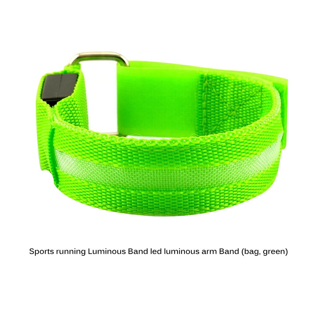 Farverige udendørs løbelys sportsarmbånd justerbare usb-ledede glødende armbånd til løbere joggers cykelløb