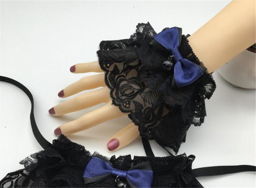 Manchettes gothique en dentelle Lolita de Style victorien, Steampunk en Tulle, vêtements à main B776