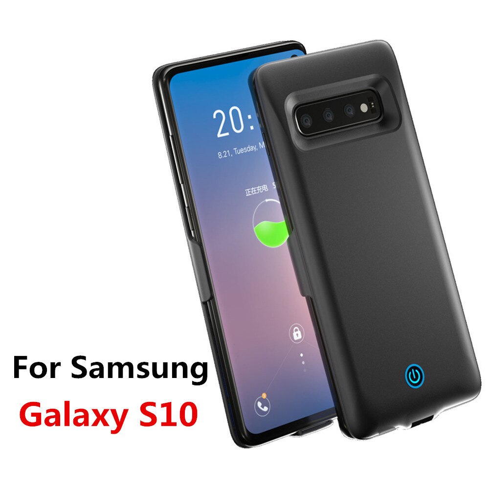 Extpower 7000 mAh Voor Samsung Galaxy S10 Plus Batterij Case Charger Capa Power Bank Voor Samsung Galaxy S10 S10E Batterij power Case: Black S10