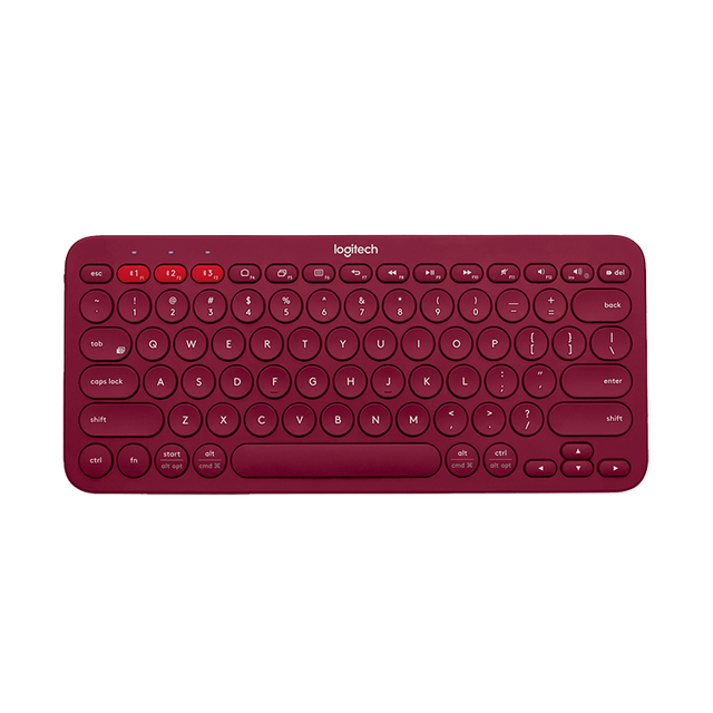 Logitech K380 Wireless Bluetooth Keyboard Multi-device Portable Ultra-thin Keyboards For Windows Android ios universal Original: Red