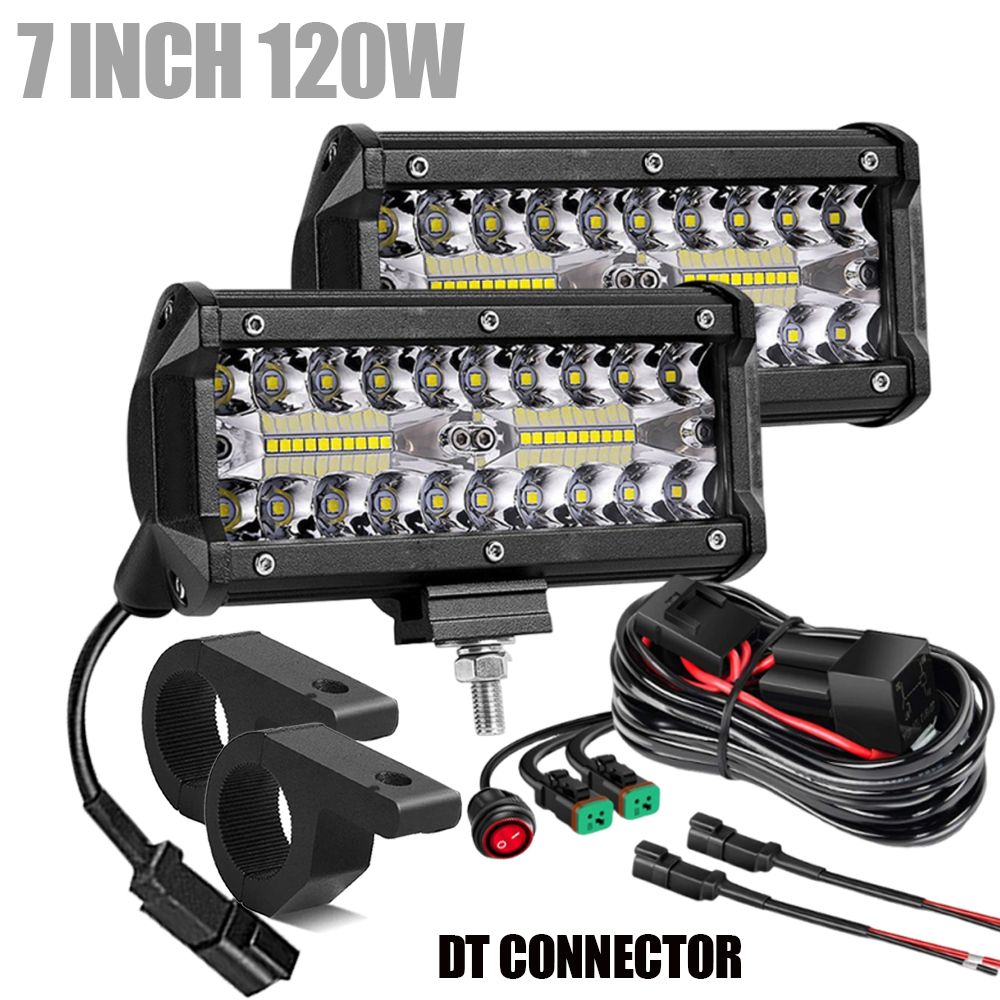 LED Werklamp Bar met DT Connect Kabelboom Offroad 4X4 Auto Led Spots Auto Ledbar Pods Tractor ATV accessoires: Army Green