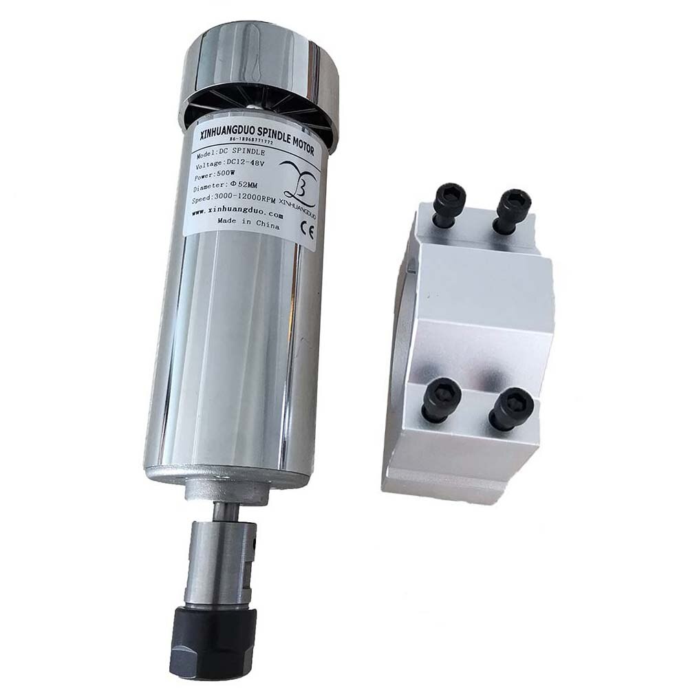 200W 300W 400W 500W Spindle Motor 48V DC 0.2KW Air cooled Spindle High Speed Spindle Brush Engraving Machine and Bracket: Package8 500WER16