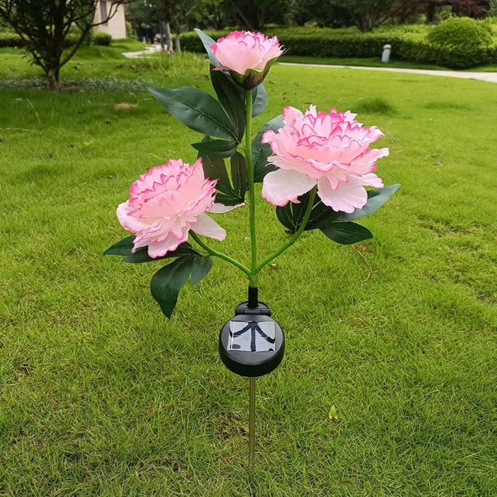 Op zonne-energie werkende tuinverlichting op zonne-energie Simulatie Bloem Pioenlamp Zonne-padverlichting Automatisch aan/uit LED-grondstekkerlicht