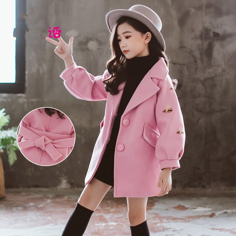 filles laine manteau automne et vêtements d'hiver nouvelle coréenne commerce extérieur enfants automne et hiver manteau de laine