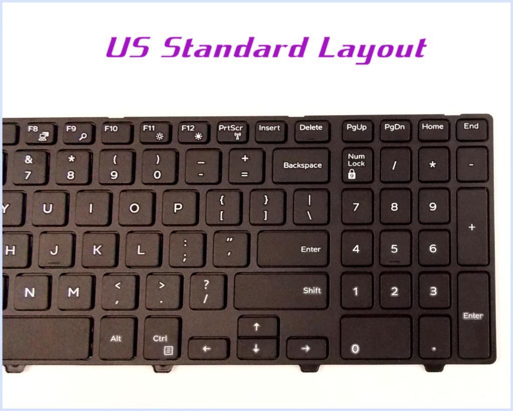 US English Layout Keyboard for Dell Inspiron 15 5000 0KPP2C MP-13N7 P39F KPP2C Laptop Black With frame Non-Backlit