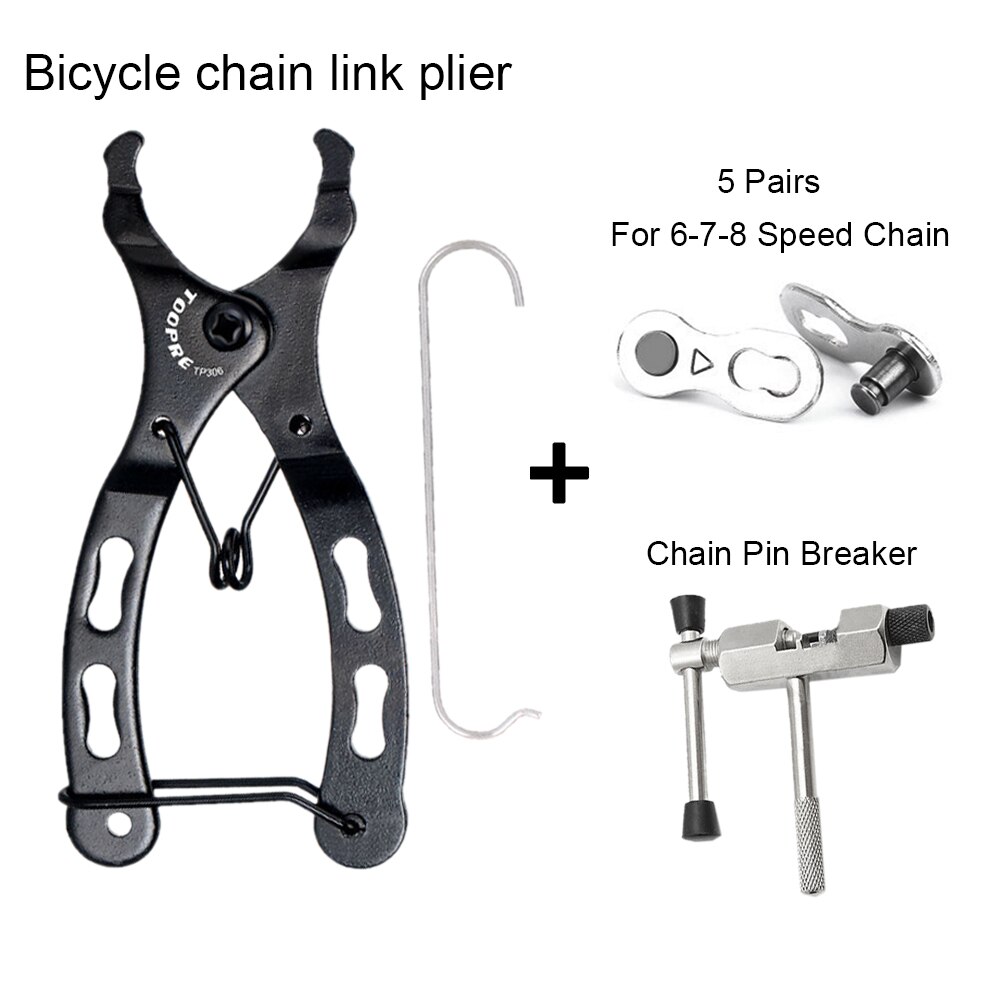 Mini Bike Chain Tang Quick Link Reparatie Tool Mtb Road Fiets Ketting Klem Snelkoppeling Knop Mount Magie Gesp tool Kit: Set 4