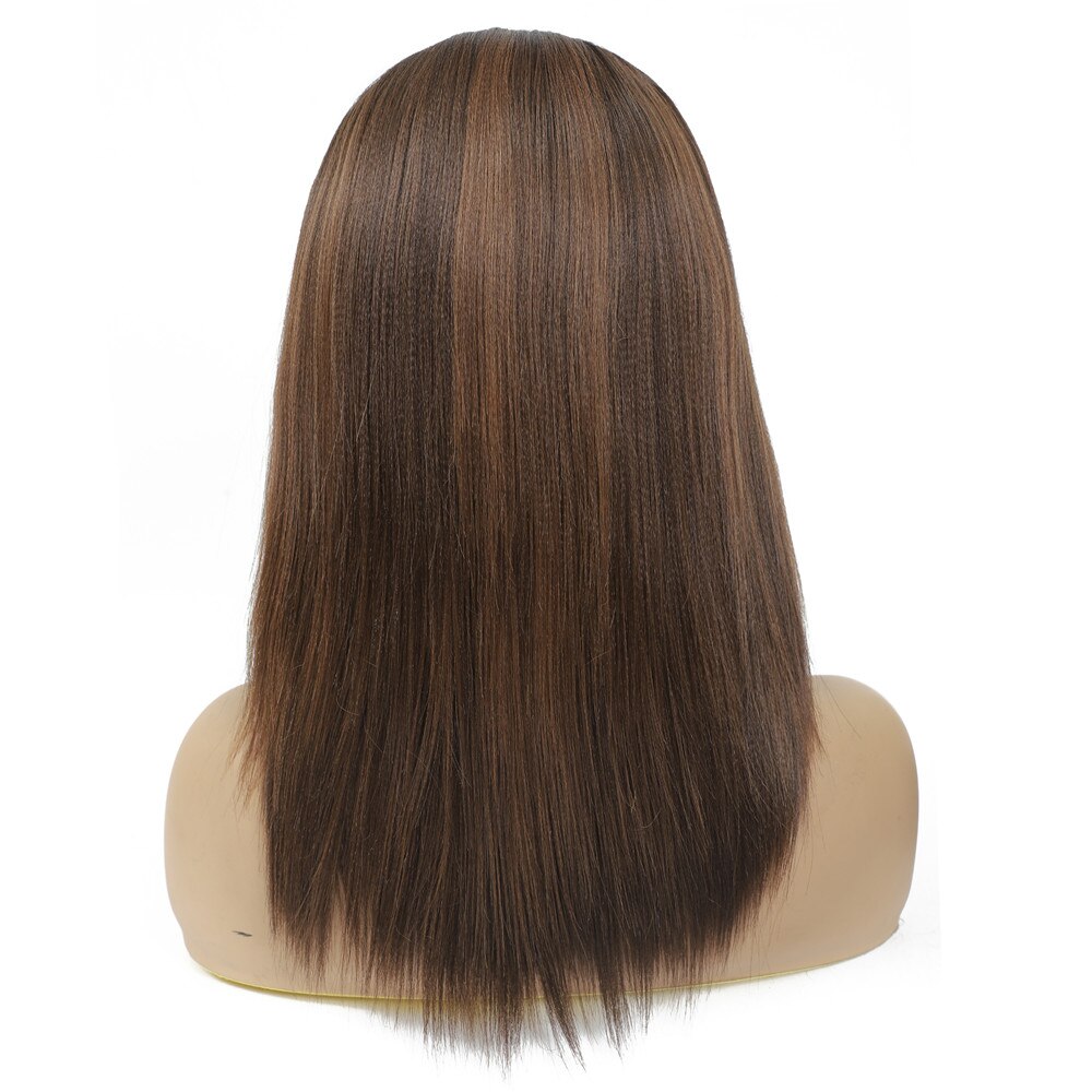 X-TRESS 18'' Dark Roots Ombre Black Lace Front Synthetic Wig for Black Women High Temperature Fiber Hair Trendy Medium Length