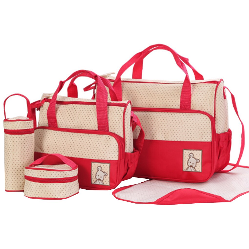Multifunctionele Waterdichte Grote Capaciteit Wasbare Travel Tote Stijlvolle Luiertas Set 5 Stuks