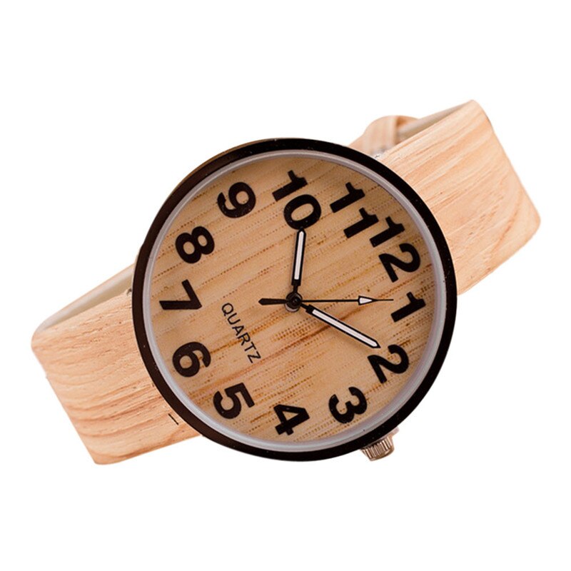 Vintage Stijl Hout Relojes Quartz Mannen Vrouwen Horloges Casual Houten Kleur Lederen Band Horloge Hout Polshorloge Relogio Masculino # D
