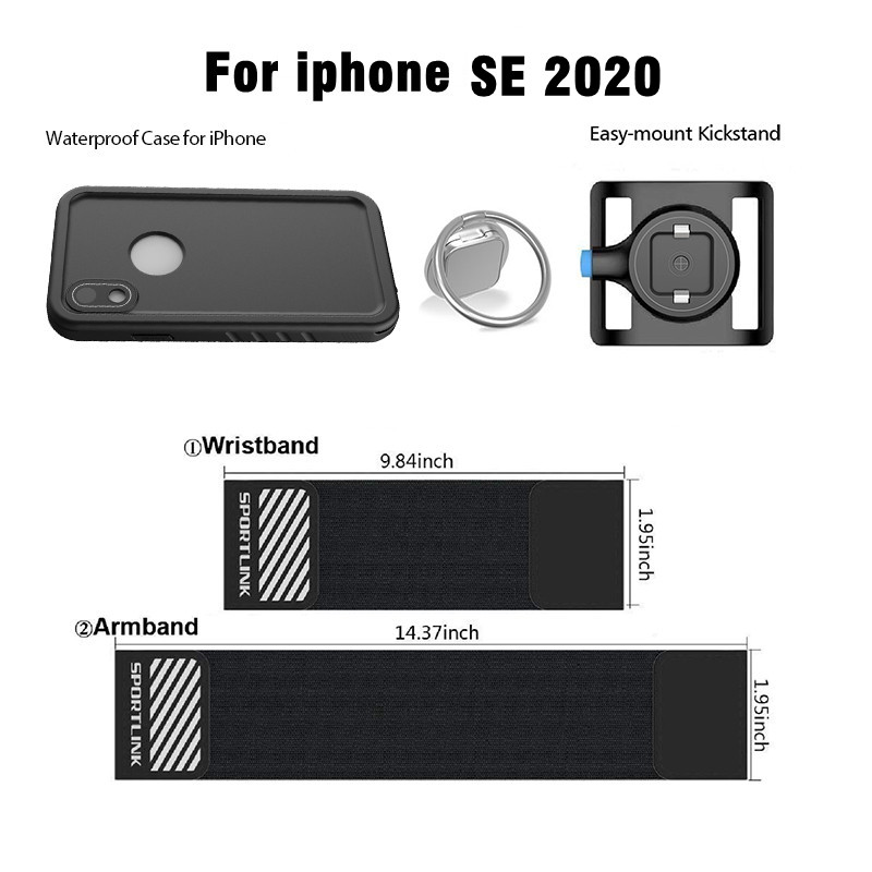 SOKUSIN Sport opaska na rękę opaska na telefon z wodoodporną obudową na telefon iPhone 11 12 Pro Max SE2020 X XS: For iPhone SE 2020