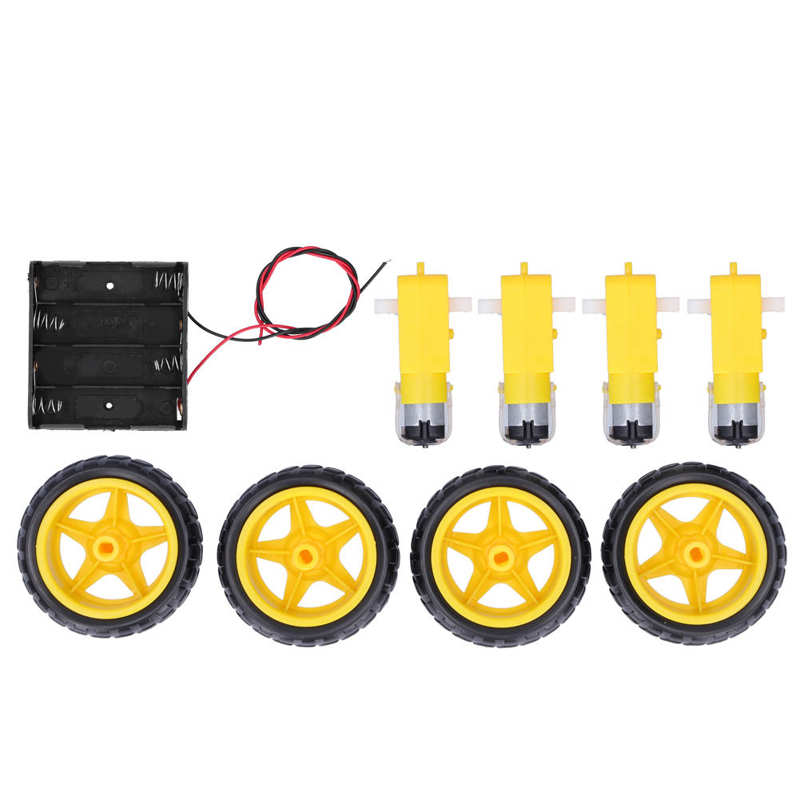 energy meter power meter Car Chassis Kit with 4 Grid Battery Case Smart Robot Motor DIY Industrial Supplies digital