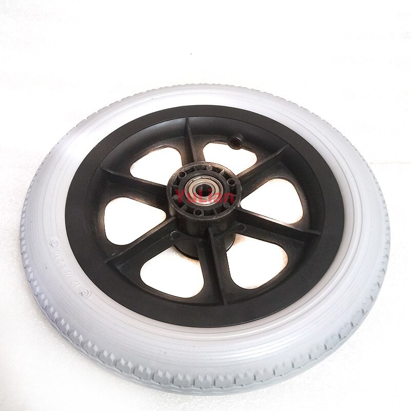 Rueda trasera para silla de ruedas, neumático sólido elástico de Pu de 12 pulgadas, 12 1/2x2 1/4, accesorios para sillas de ruedas manuales