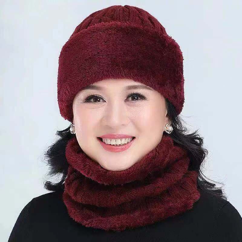 MAERSHEI sombrero tejido mujer pañuelo de color liso y sombreros de las mujeres de invierno gruesa gorros de abrigo la Edad Media tapas