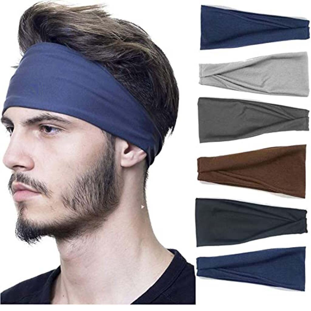 6Pcs Unisex Man Vrouwen Elastische Hair Head Band Zweetband Hoofdband Stretch Mannen Wrap Elastische Sport Fittness Mannen Hoofdband #3: Default Title