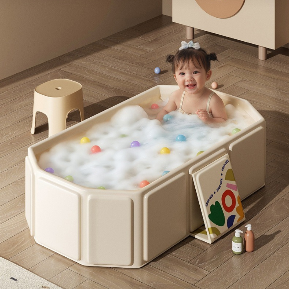 Slitesterkt badekar til kjæledyr, sammenleggbart badekar til dyrevalp, ensfarget badekar, sklisikker bunn, farget, fortykket, vanntett badekar med lavt tyngdepunkt