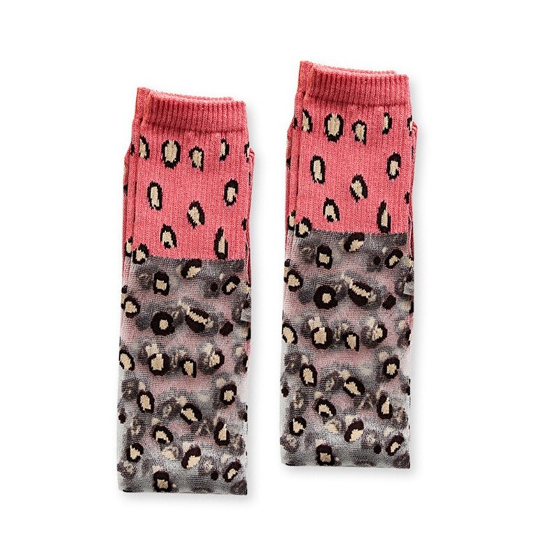 Børn blød krybbe ben varmere spædbarn baby pige sokker leopard print piger sokker åndbar børn lange sokker