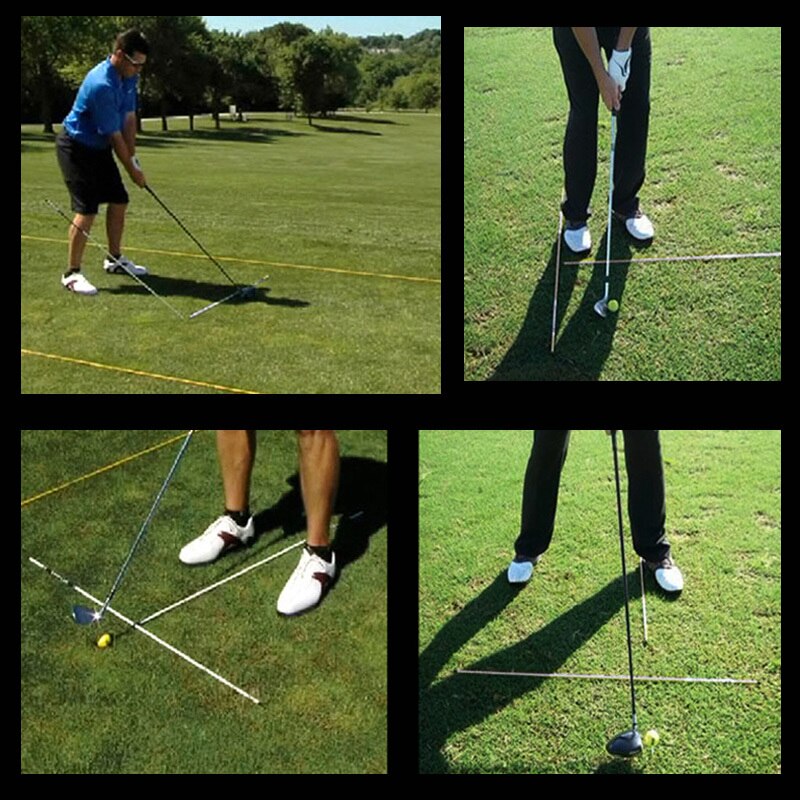 Deluxe Aluminium Golf Alignment Sticks Swing Training Aids Dwarsverbinding Voor Gericht Putting Full Swing Trainer