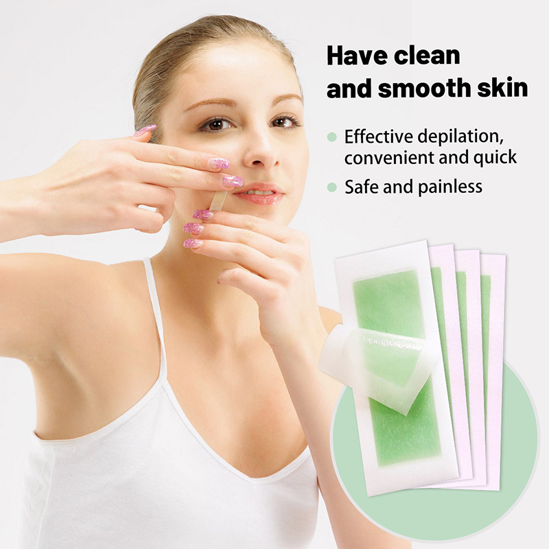 12/24 Uds. Tiras de cera para labios faciales para cara, barbilla, labio superior, mandíbula, cejas, depilación de barba: Blue