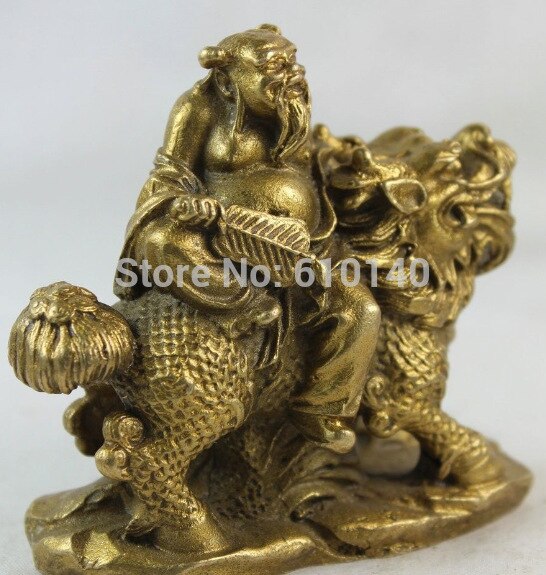 China chinese fengshui messing 8 onsterfelijken god han zhong li rit kylin standbeeld