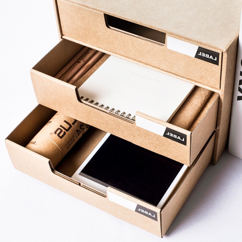 Kraft Papier Schublade Büro Datei Lagerung Kasten Kreative DIY Multifunktionale vielfältig Kosmetische Schmuck Heimat-Sekretariat Schreibtisch Tisch Veranstalter