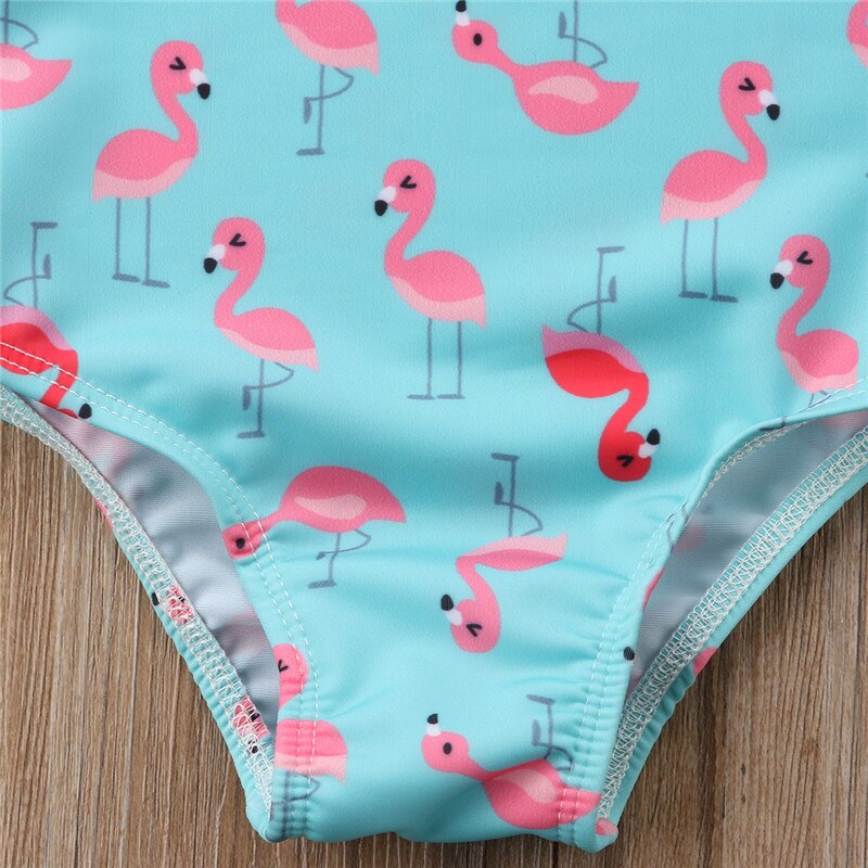 ! sød baby pige badetøj ét stykke flamingo tegneserie mønster 1-6y piger badedragt kid børn svømmedragt