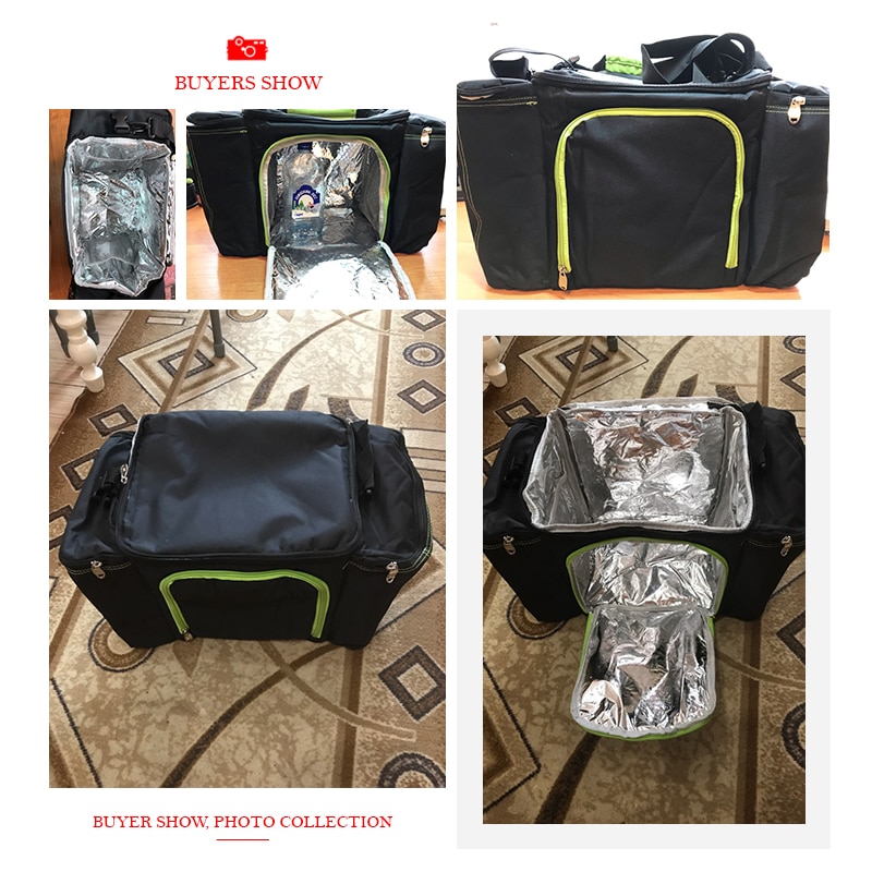 Big Capacity Cooler Bag Black Cold Thermal Picnic Lunch Tote Pouch Student Portable Milk Food Insulation Organizer Accessories