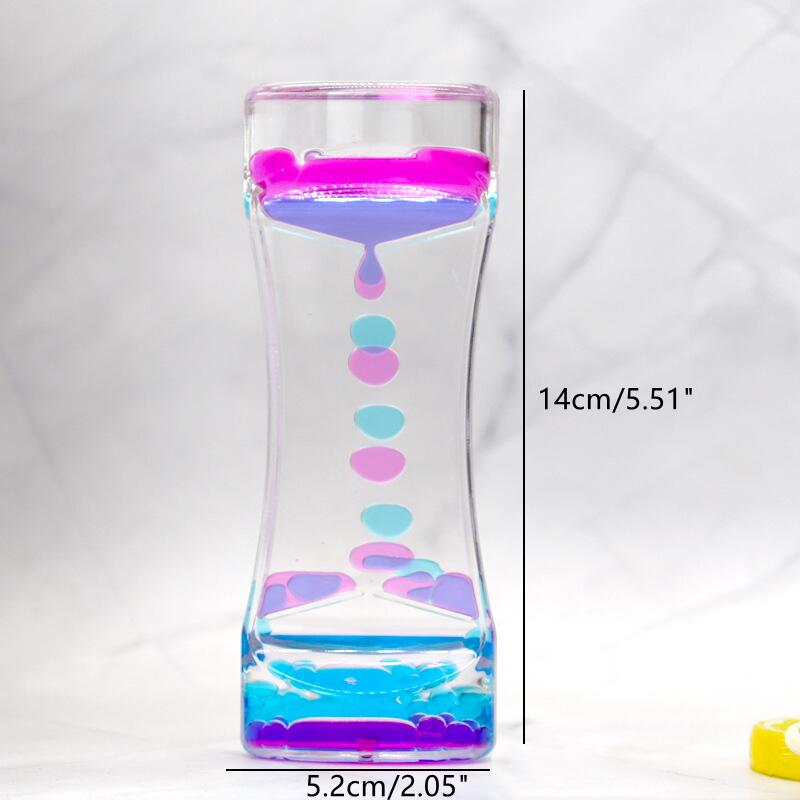 Acryl Kleurrijke Visuele Olie Zandloper Vloeibare Motion Waskolf Timer Esthetische Tiener Kamer Decoratie Ambachten Student Desk Decor