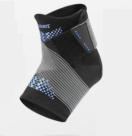 1pc verstelbare enkelondersteuning compressie brace elastische sportbandage voetband basketbal voetbal voetbal enkelbeschermer: Blauw / Linker voet xl