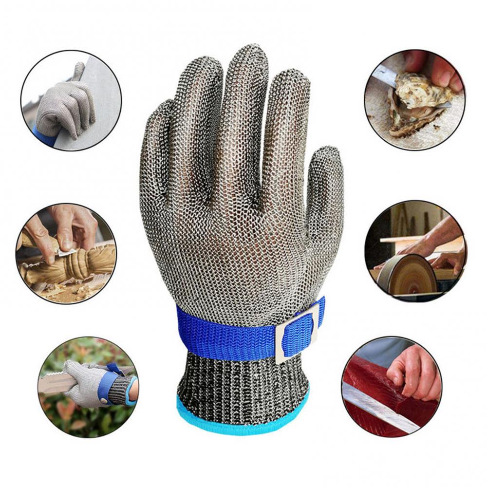1Pc schneiden-Beständig Handschuh Wärme Beständig Einstellbare Angenehm zu Tragen Stichsichere Metall Gittergewebe Zimmerei Metzger Schneider Handschuh
