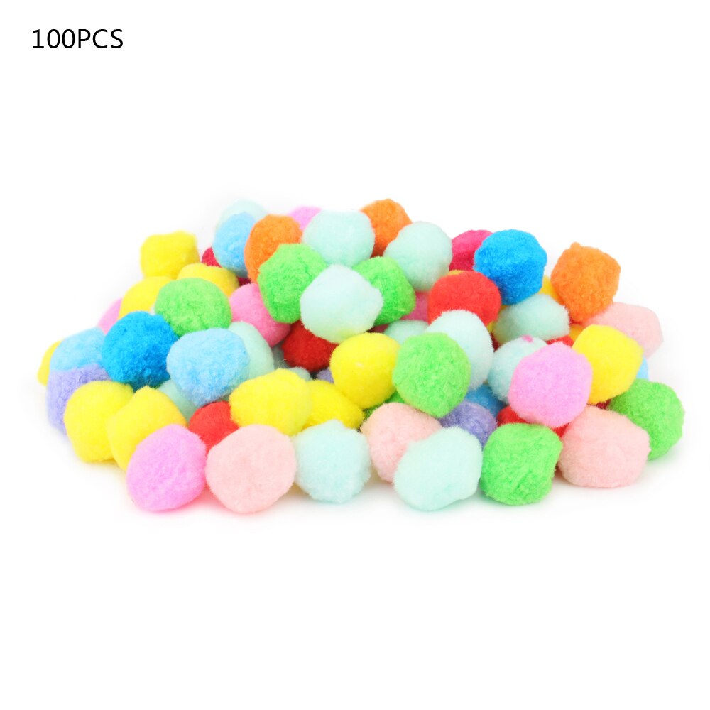 Soft Ball Cat Toys Mix Color Fuzzy Pet Ball Toy Cat Teaser Interactive Balls Toys For Kitten: 100pcs