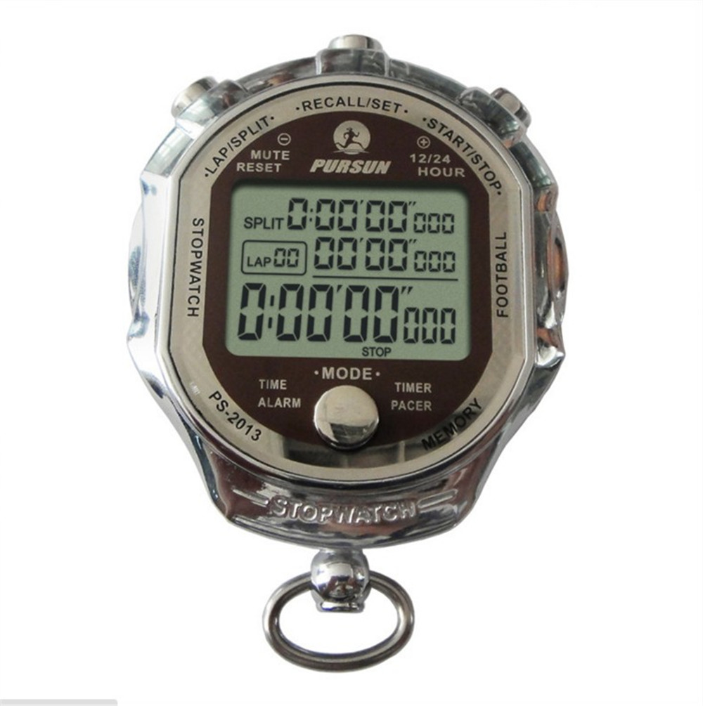 Chronomètre minuteur Sport numérique avec grand écran LCD 1/1000 seconde chronographe Sport compteur minuterie pour les Sports de plein air en cours d'exécution