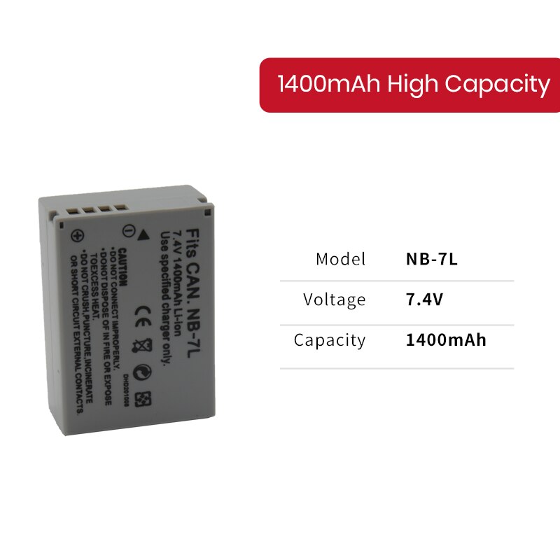 EPHESTION NB-7L NB7L NB 7L Battery For Canon G10 G11 G12 SX30 SX30IS Camera Batteries High Capacity Rechargeable Li-ion Battery