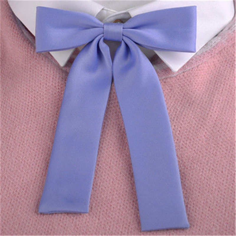 Kawaii – nœud papillon Long de couleur unie pour femmes, pour écolières japonaises, uniforme d&#39;étudiant JK, cravate Cosplay Lolita Gravata Borbolet: Light Purple