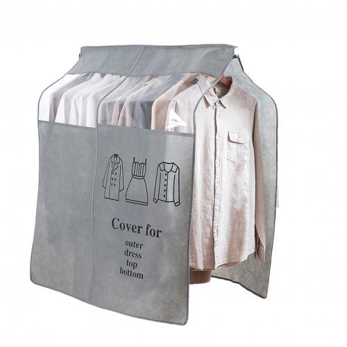 Manteau de costume de garde-robe en tissu Non tissé, anti-poussière, fenêtre transparente, housse de protection contre la poussière, vêtements: Grey