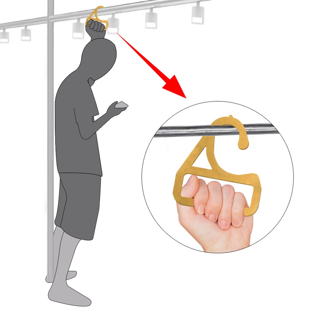 Touchless Door Opener Hands Free Hygienic Handle EDC Bracket Metal Magic Grip Aluminum Alloly Subway Protective Door Handle