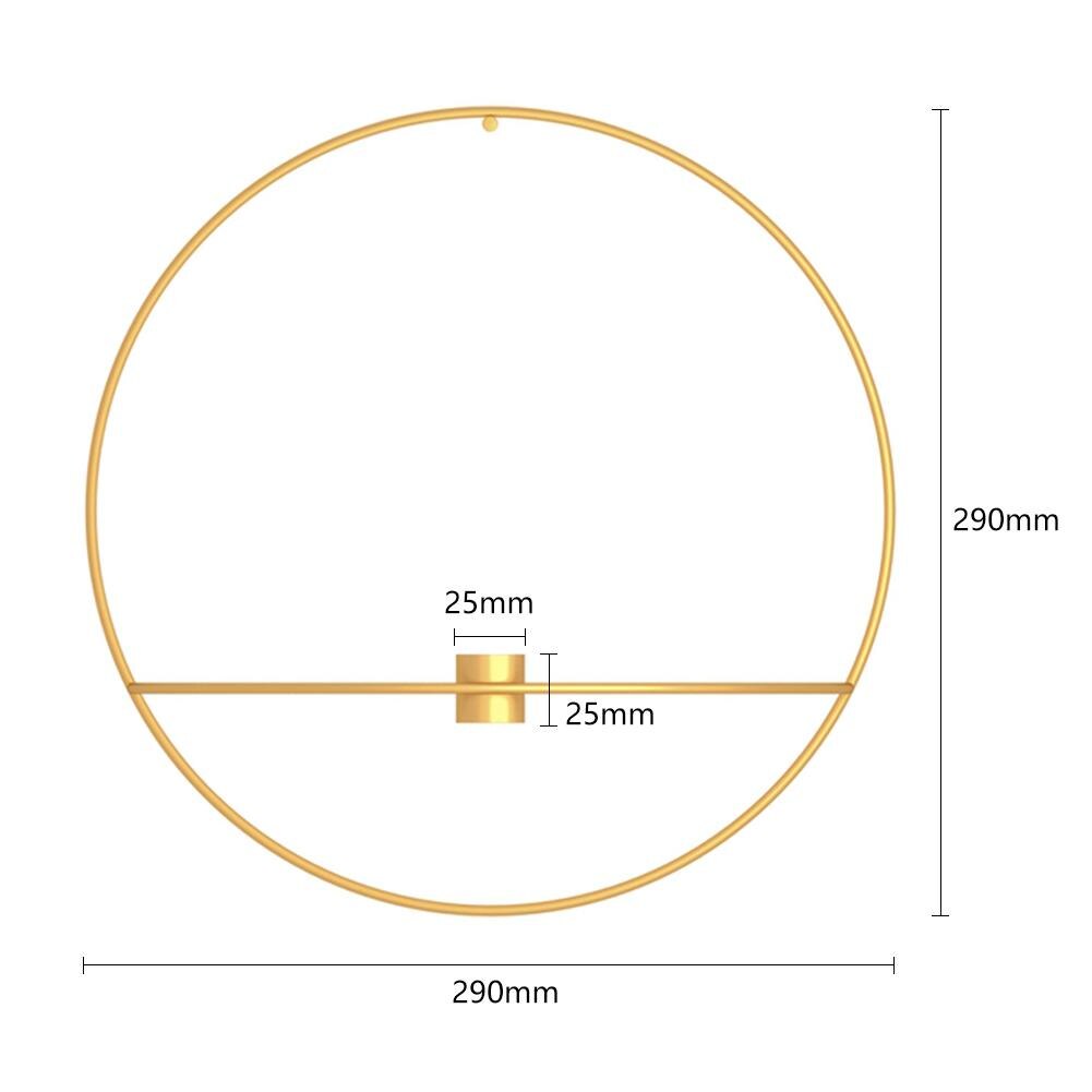 Modern Art 3D Circle Metal Candle Holder Wall Hanging Home Decoration Flower Vase Tea Light Art Crafts Geometric Candlestick: Gold H