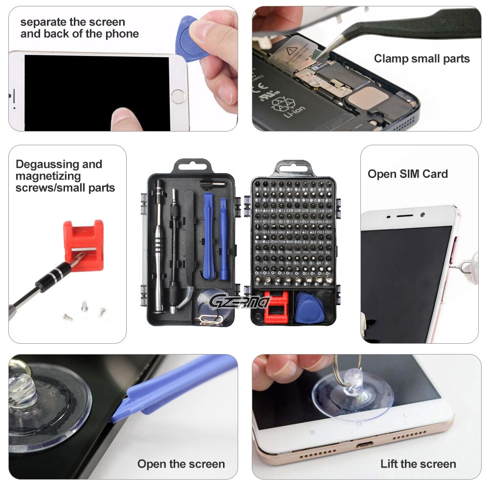 115 in 1 Screwdriver Set of Screw Driver Bit Set Multi-function Precision Mobile Phone Repair Device Hand Tools Torx Hex