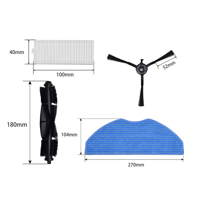 Belangrijkste Zijborstel Filter HEPA Mop Doek Voor Rowenta X-PLORER 75S + RR8567WH RR8587WH Robot Stofzuiger Onderdelen accessoires